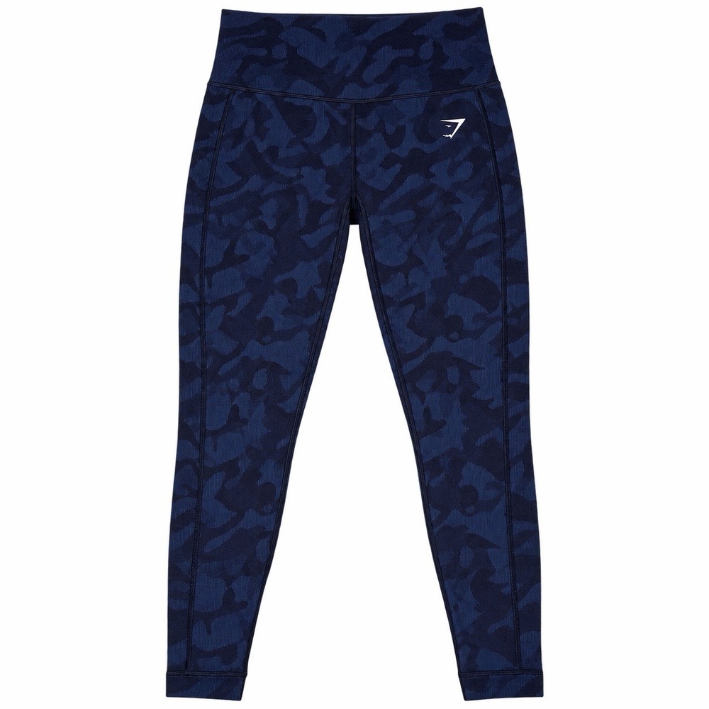 Gymshark Adapt Camo Seamless Leggings midnight blue camo XL
